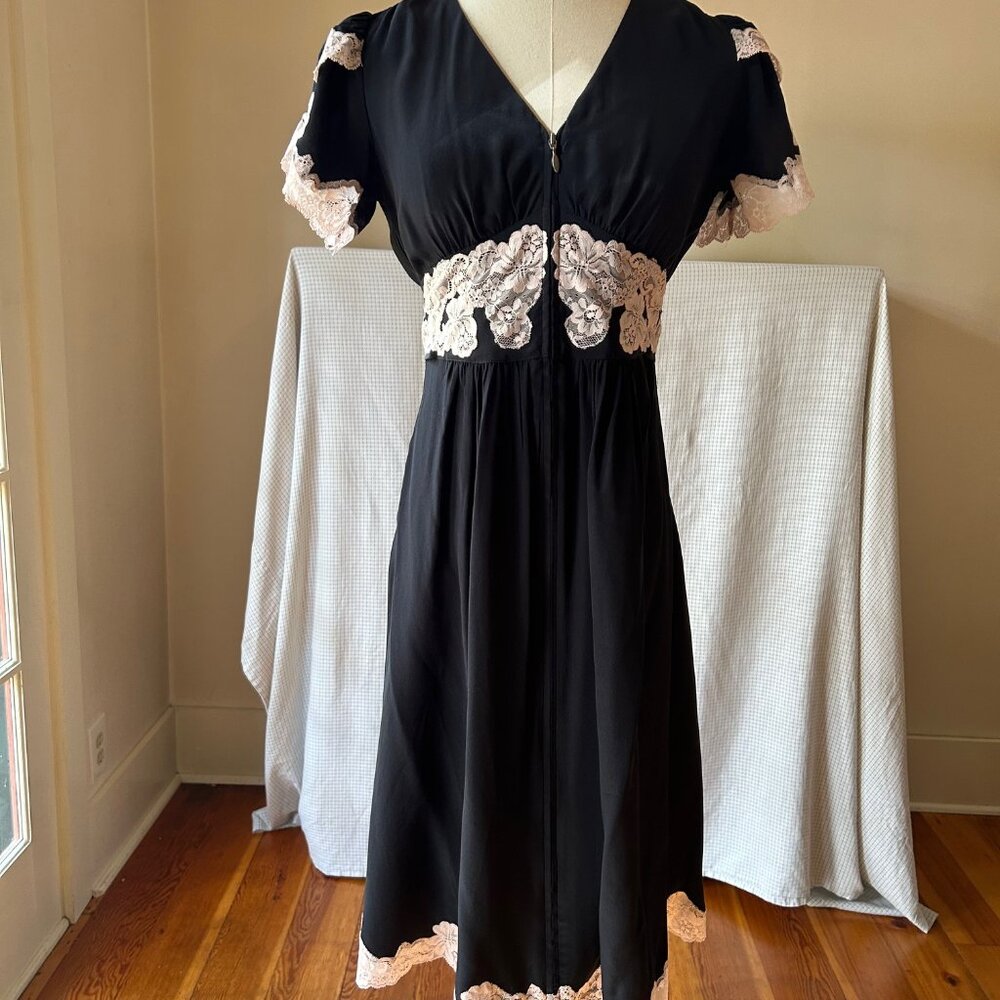 Vintage Betsey Johnson Black Silk Dress